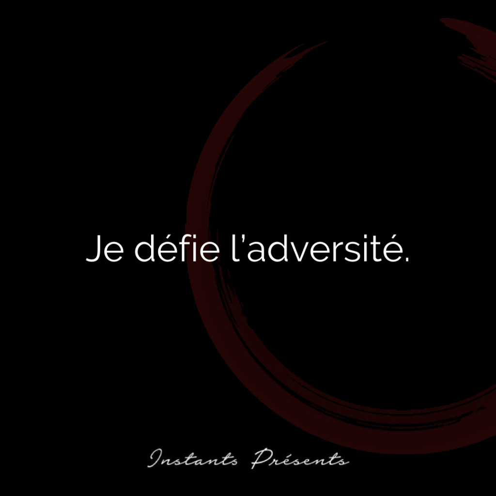 Je défie l’adversité.
